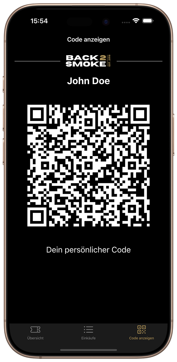 QR-Code mit Rahmen für Treuepunkte-System