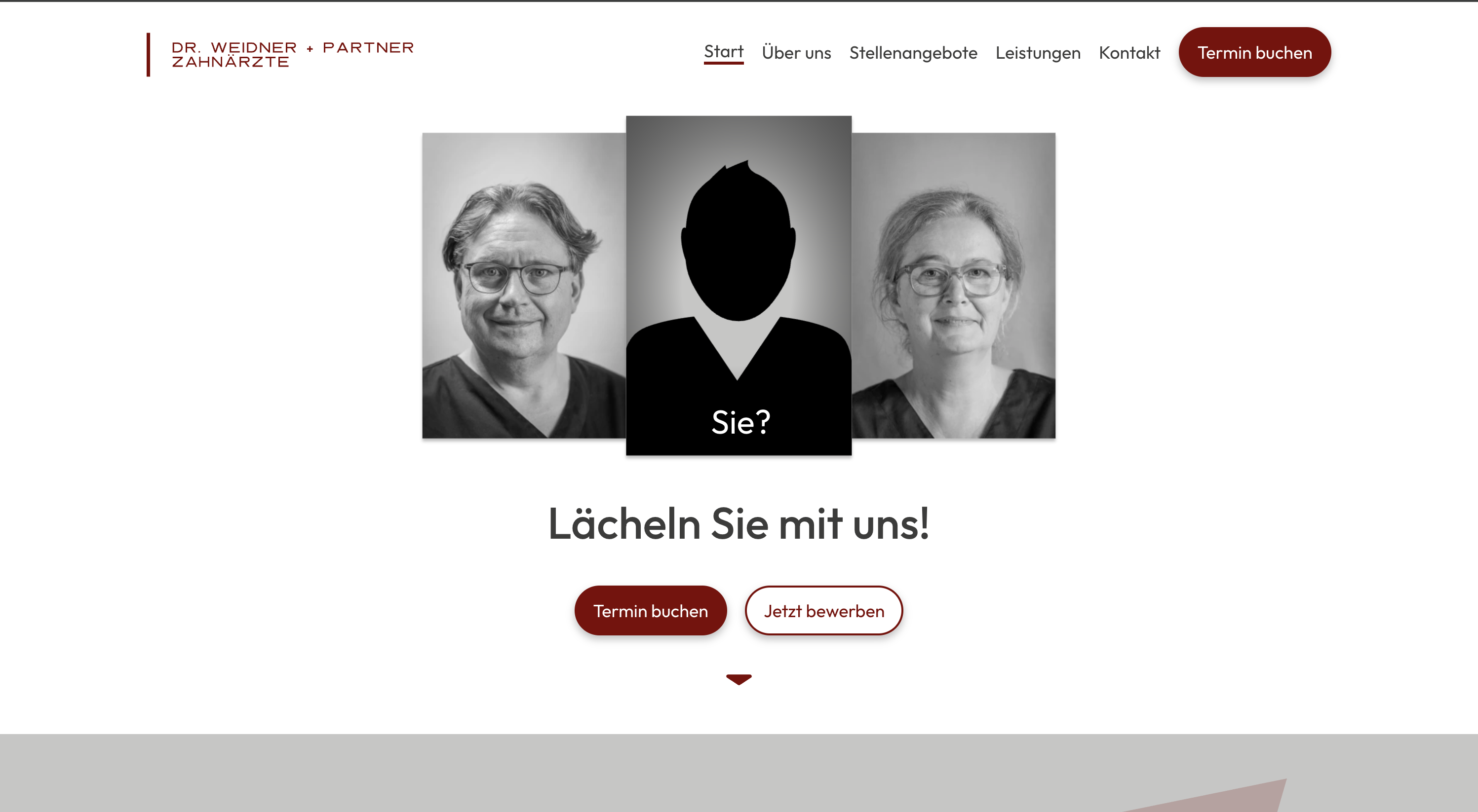 Screenshot der Desktop-Version der Website von Dr. Weidner + Partner
